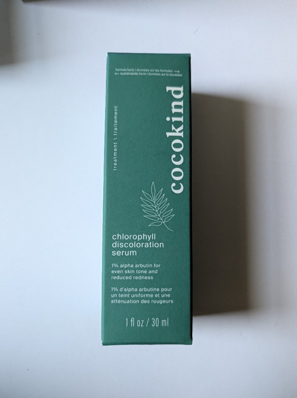 Cocokind Chlorophyll Discoloration Serum — Green